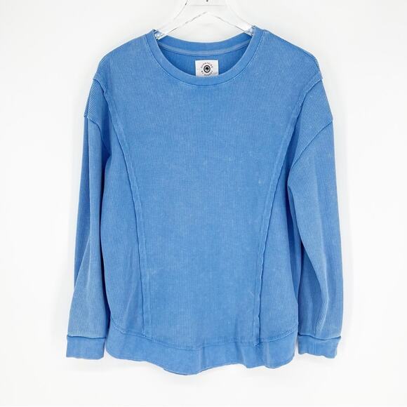 Sunnyside by Sundry Thermal Long Sleeve Top L Blue - Picture 2 of 7